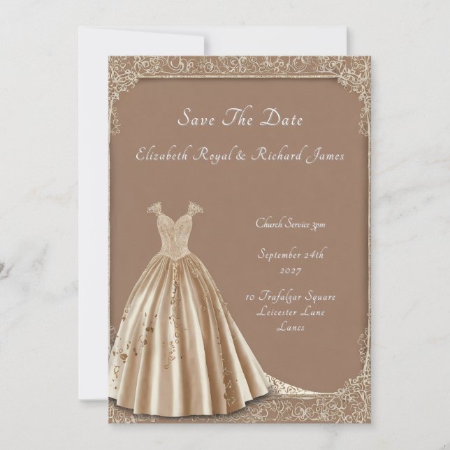 Invitación Un día para recordar el vestido Boda (Anverso)