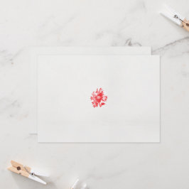 Invitación un dibujo de una flor roja sobre un fondo blanco