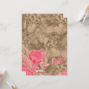 Invitación Un diseño floral con peonías rosadas vibrantes en