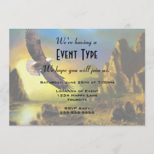 Invitación Un diseño patriótico con águila calva volando alto