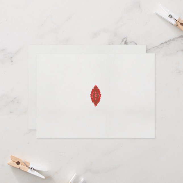 Invitación un diseño rojo y marrón sobre un fondo blanco (Anverso/Reverso In Situ)