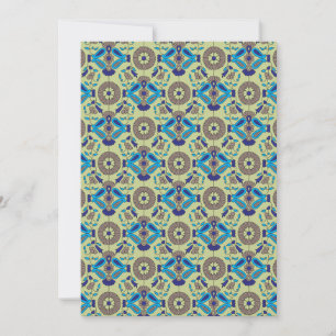 Invitación Un diseño textil simétrico con azul y/o