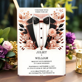 Invitación Un disfraz hombres adultos Tuxedo audaz Boda de za