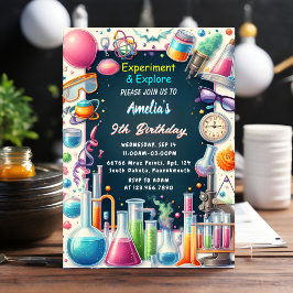 Invitación Un divertido laboratorio de niños Geek Nerd Mad Sc