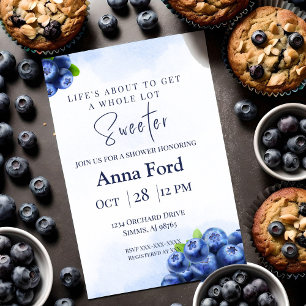 Invitación Un Dulce Arándano Aquarela Baby Shower