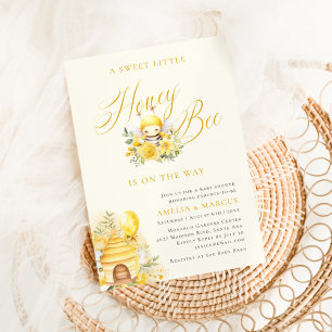 Invitación Un dulce baby shower de abejas melíferas