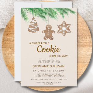 Invitación Un dulce baby shower de Navidad con galletas