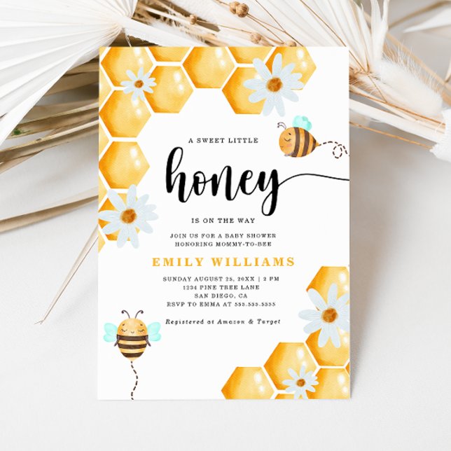 Invitación Un dulce Baby Shower de pequeña miel (Subido por el creador)