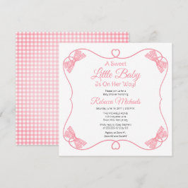 Invitación Un dulce bebé rosado se dobla Chica Baby Shower