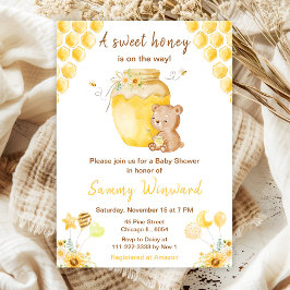 Invitación Un dulce besito de miel Baby Shower