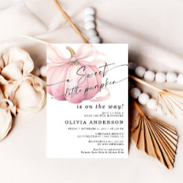Invitación Un dulce calabaza lindo Baby Shower rosado