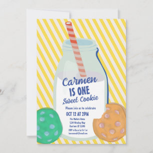 Invitación Un dulce Cookie Colorful Primer Cumpleaños