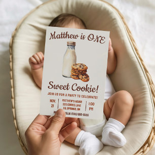 Invitación ¡Un Dulce Cookie! Primera Fiesta de Cumpleaños