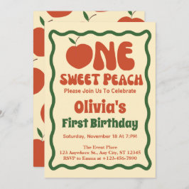 Invitación Un dulce de cada una - Wavy Retro Peach 1er cumple