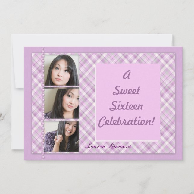 Invitación Un dulce dieciséis Fiesta de la fiesta (Anverso)