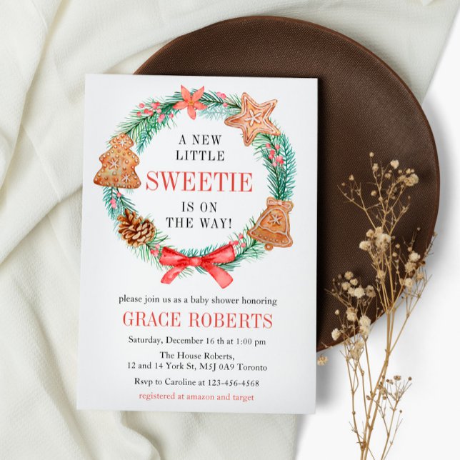 Invitación Un dulce está en camino para los Navidades de cook (Subido por el creador)