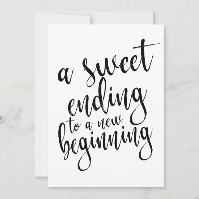 Invitación Un dulce final para un nuevo comienzo señal asequi (Anverso)