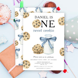 Invitación Un dulce galleta y la leche primer cumpleaños