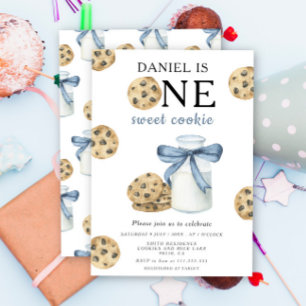 Invitación Un dulce galleta y la leche primer cumpleaños