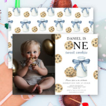 Un dulce galleta y la leche primer cumpleaños