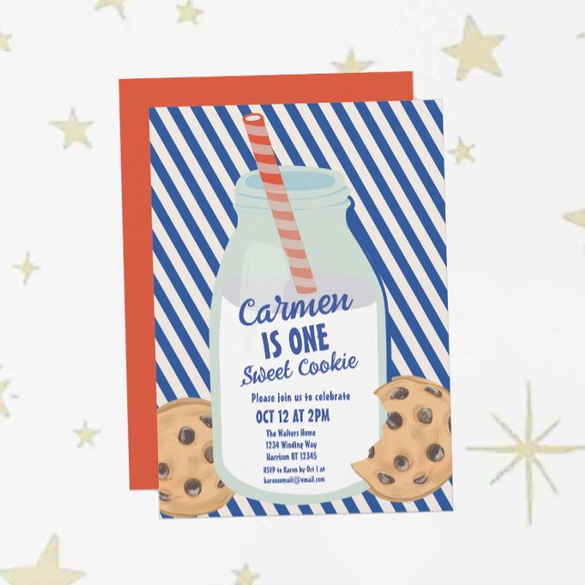 Invitación Un dulce leche y galletas primer cumpleaños (Subido por el creador)
