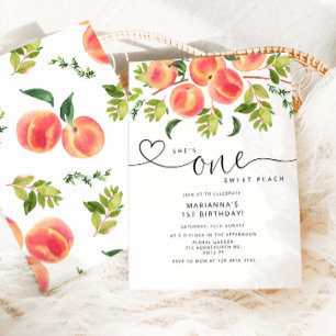 Invitación Un dulce melocotón cumple 1 año