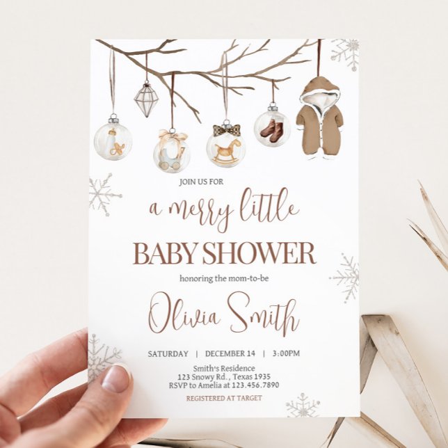 Invitación Un dulce Navidad de invierno Baby Shower (Merry Little Baby Shower Invitation
)