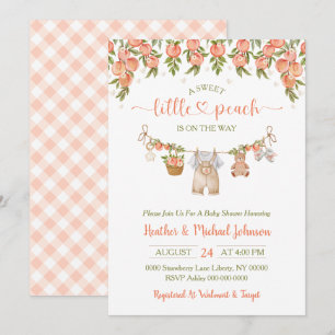 Invitación Un dulce niño de ropa tendida para baby shower de 