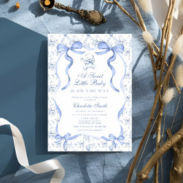 Invitación Un dulce niño pequeño y dulce oso azul Baby Shower