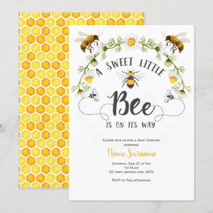 Invitación Un dulce pequeño abeja, ducha bebé bebe