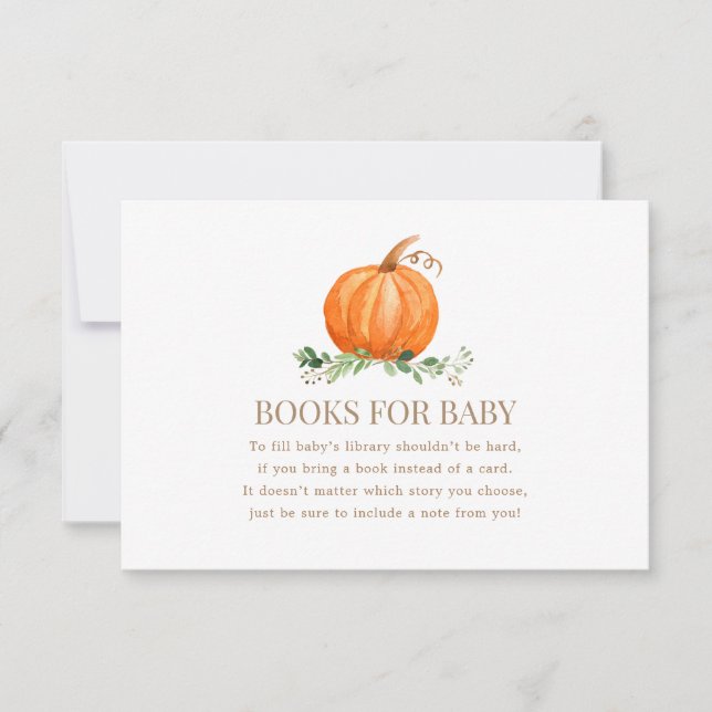 Invitación Un dulce pequeño libro de calabaza para la invitac (Anverso)