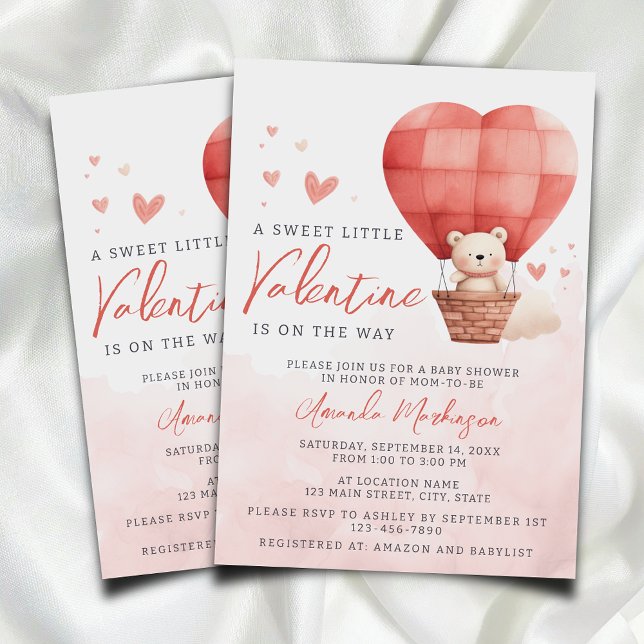 Invitación Un dulce pequeño San Valentín va camino a Baby Sho (Subido por el creador)