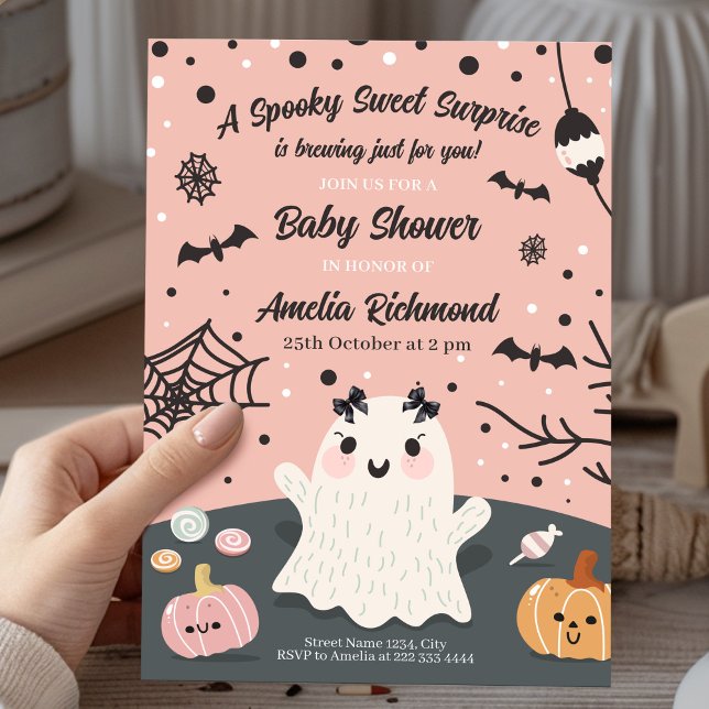 Invitación Un dulce y espeluznante sorpresa en Baby Shower de (Subido por el creador)