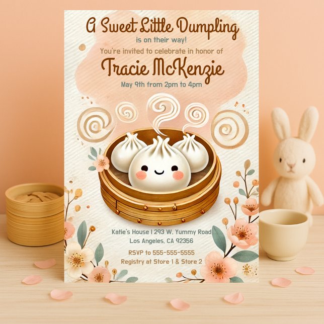 Invitación Un dulce y pequeño Baby Shower tambaleante (Subido por el creador)