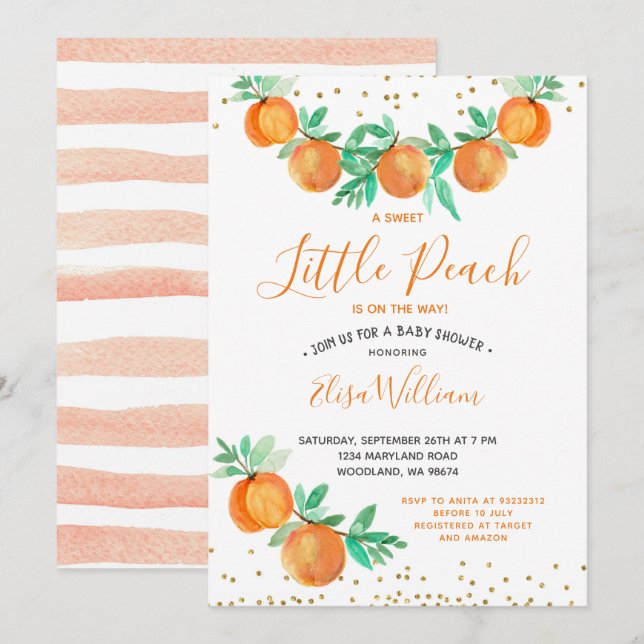 Invitación Un dulce y pequeño príncipe está en camino a Baby  (Anverso / Reverso)