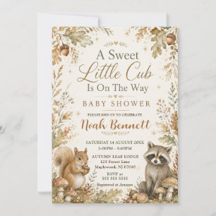 Invitación Un dulce y pequeño shower de bebé en el bosque