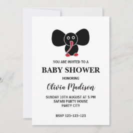 Invitación Un elefante de bebé pequeño con un Baby Shower neu