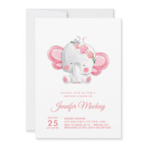 ¡Un elefante lindo, un Chica! Baby Shower