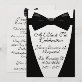 Invitación Un Elegante Evento Formal de Gala con Corbata Negr