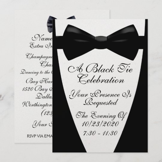 Invitación Un elegante evento formal del traje negro | Zazzle.es