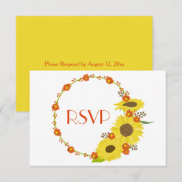 Invitación Un encantador RSVP de girasol