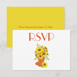 Invitación Un encantador RSVP de girasol ruso