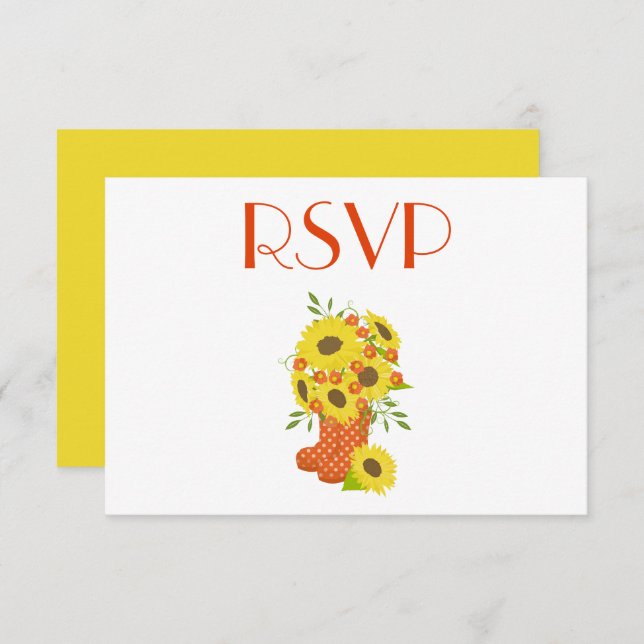 Invitación Un encantador RSVP de girasol ruso (Anverso / Reverso)