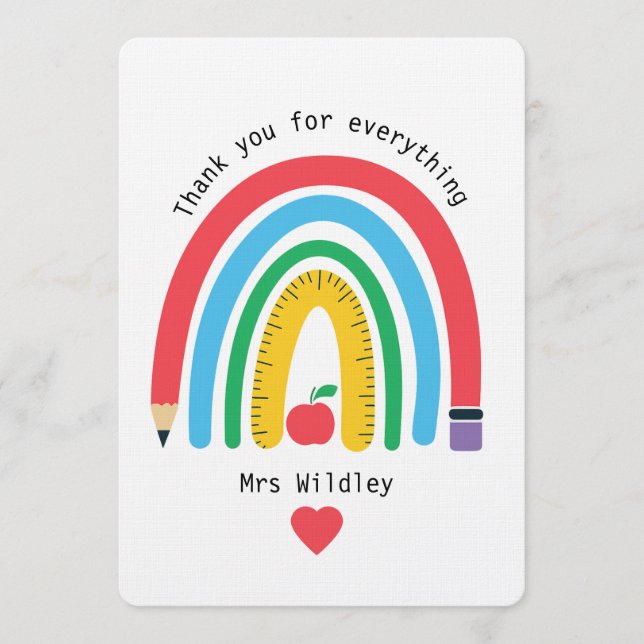 Invitación Un enseignant qui vous remercie pour tout (Anverso)