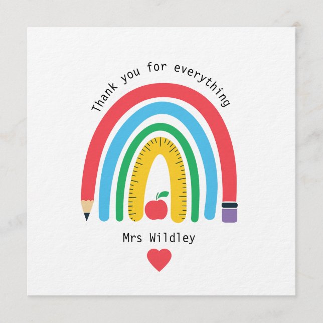 Invitación Un enseignant qui vous remercie pour tout (Anverso)