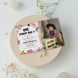 Invitación Un espeluznante Boo-y Ghost halloween groovy cumpl