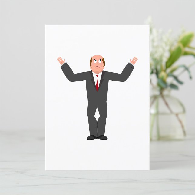 Invitación Un extraño empresario calvo que se encoge de hombr (Subido por el creador)