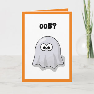 Invitación Un fantasma confuso dice "Oob" Personalizado diver