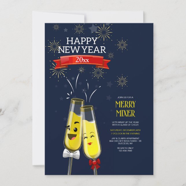 Invitación Un fantástico Año Nuevo (Anverso)