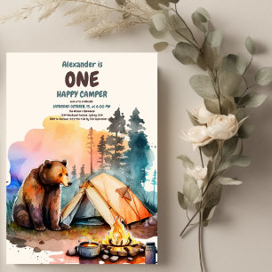 Invitación Un Feliz Camionero Madera Niños Primer Cumpleaños